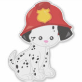 Sticker Chien pompier, Pompier, Dalmatien, Chien mignon (Devant)