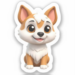 Sticker Chien Shibaa Curieux