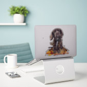 Sticker Chien spaniel spaniel cocker au chocolat (Ordinateur portable sur le bureau)