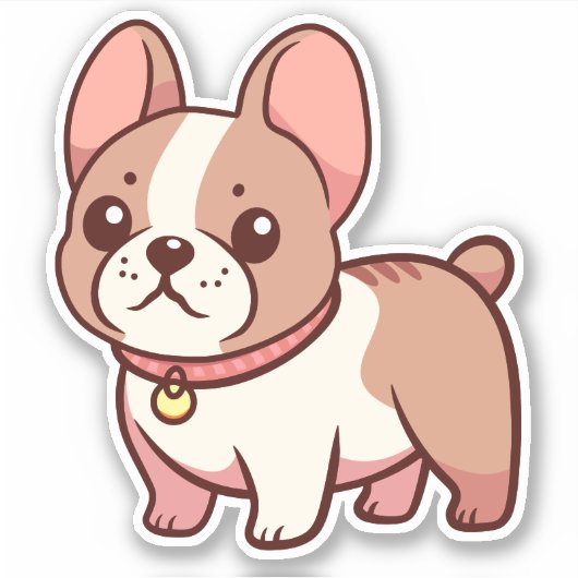 Sticker Chien-taupe français mignon (Devant)