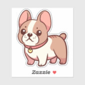 Sticker Chien-taupe français mignon (Feuille)