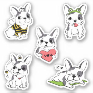 Sticker Chien-taupe français mignon en caricature