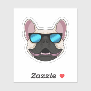 Sticker Chien-taureaux français avec lunettes de soleil