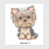 Sticker Chien Terrier du Yorkshire (Feuille)
