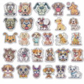 Sticker Chiens amusants Ensemble 1 (Devant)