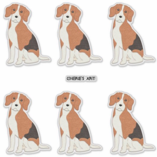 Sticker Chiens Beagles, à l'air mignon (Devant)