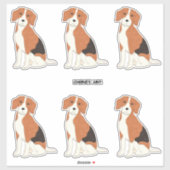 Sticker Chiens Beagles, à l'air mignon (Feuille)