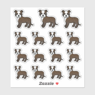 Sticker Chiens Brindle Et White Staffordshire Bull Terrier
