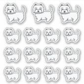 Sticker Chiens caricaturaux blancs de West Highland (Devant)