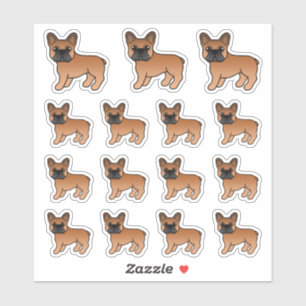 Sticker Chiens caricaturaux mignons de Bulldog