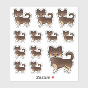 Sticker Chiens Chocolat Et Chocolat Long Tan Chihuahua