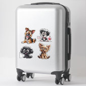 Sticker Chiens de caricature mignons (Sur valise)