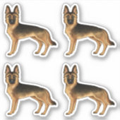 Sticker Chiens De Caricature Mignons De Berger Allemands N (Devant)
