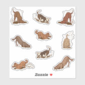 Sticker Chiens de crevaison - 9x coupé sur mesure. (Feuille)