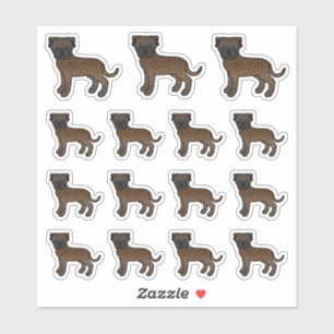 Sticker Chiens de dessin animé mignons Bullmastiff bringé