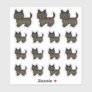 Sticker Chiens de dessin animé mignons Terrier Cairn Bring