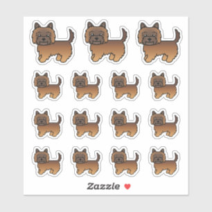 Sticker Chiens de dessin animé mignons Terrier Cairn Bring