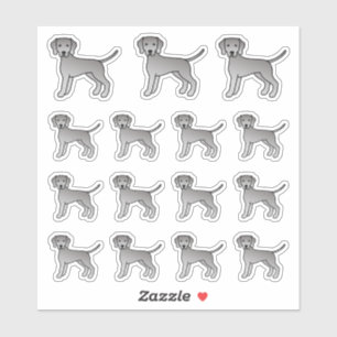 Sticker Chiens de dessin animé mignons Weimaraner