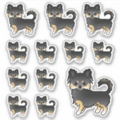 Sticker Chiens De Dessin Chihuahua En Noir Et Tan (Devant)