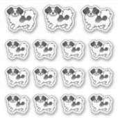 Sticker Chiens de dessin en espagnol tibétain de couleur n (Devant)