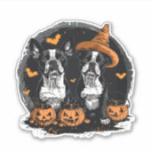 Sticker Chiens de Halloween Boston Terrier (Devant)