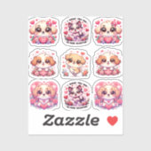 Sticker Chiens de la Saint Valentin (Feuille)