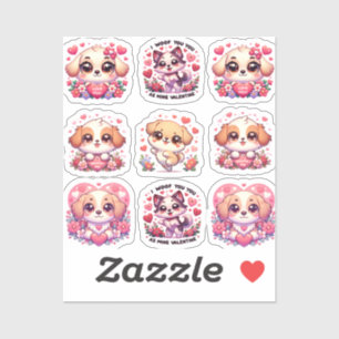 Sticker Chiens de la Saint Valentin