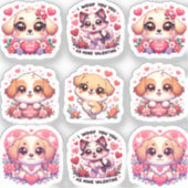Sticker Chiens de la Saint Valentin (Recto)