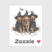 Sticker Chiens de l'Halloween Golden Retriever Jack-o'-lan (Feuille)