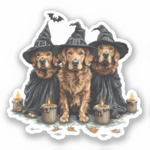 Sticker Chiens de l'Halloween Golden Retriever Jack-o'-lan