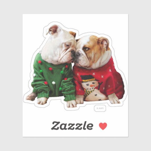 Sticker Chiens de Noël en pulls (Feuille)