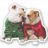 Sticker Chiens de Noël en pulls (Devant)