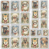 Sticker Chiens de Noël Feuille d'autocollants A (Devant)