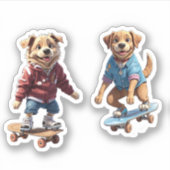 Sticker Chiens de patinage (Devant)