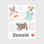 Sticker Chiens de plage Good Vibes (Feuille)