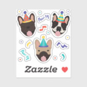 Sticker Chiens de taureaux français Confetti (Feuille)