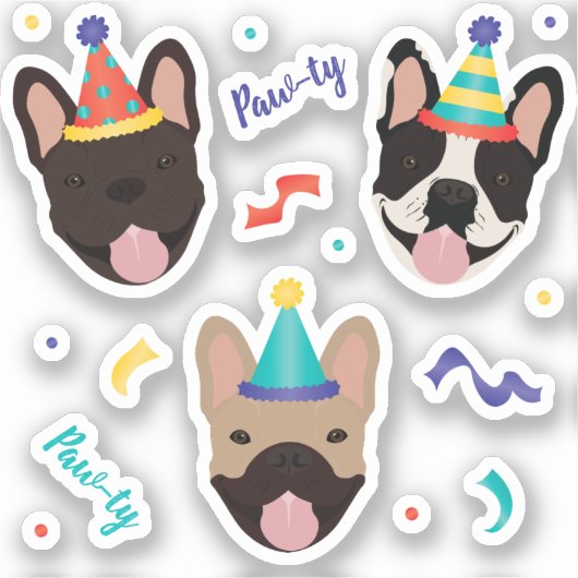 Sticker Chiens de taureaux français Confetti (Recto)