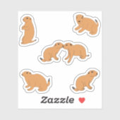 Sticker Chiens des Prairies (Feuille)