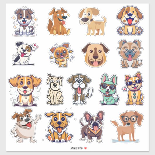 Sticker Chiens Drôles Série 2 (Feuille)