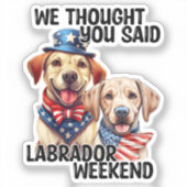 Sticker Chiens du Labrador patriotique Citation d'Humour d (Recto)