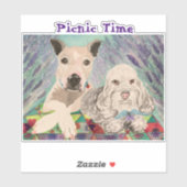 Sticker Chiens du temps de pique-nique (Feuille)