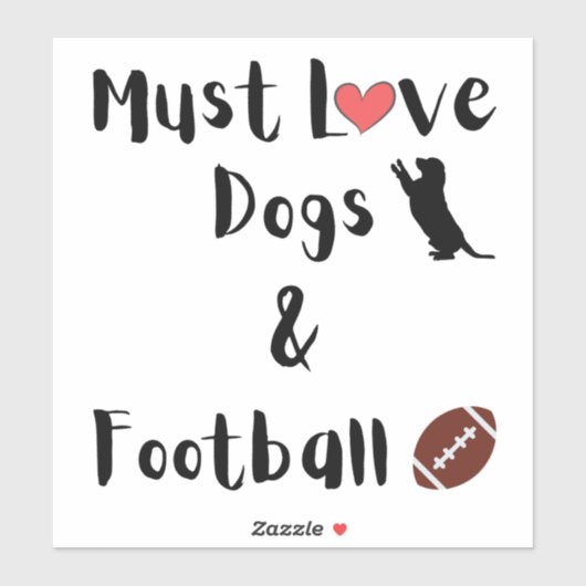 Sticker Chiens et bâton de football (Feuille)