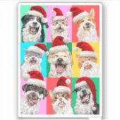 Sticker Chiens et chats avec la barbe du Père Noël (Devant)