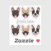 Sticker Chiens français de Frenchie Mama (Feuille)