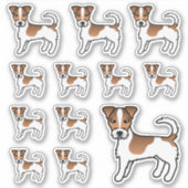 Sticker Chiens Jack Russell Terrier à poil dur blanc et fa (Devant)
