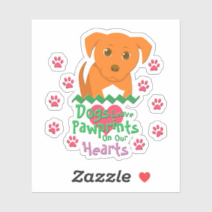 Sticker Chiens laissant des empreintes digitales
