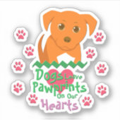 Sticker Chiens laissant des empreintes digitales (Devant)