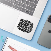 Sticker Chiens Meow (Ordinateur portable avec iPhone)