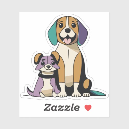 Sticker Chiens mignons (Feuille)