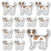 Sticker Chiens Mignons Danois-Suédois Brun Et Blanc (Devant)